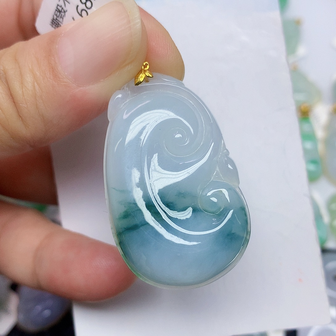 翡翠18K金镶嵌颈饰2557899