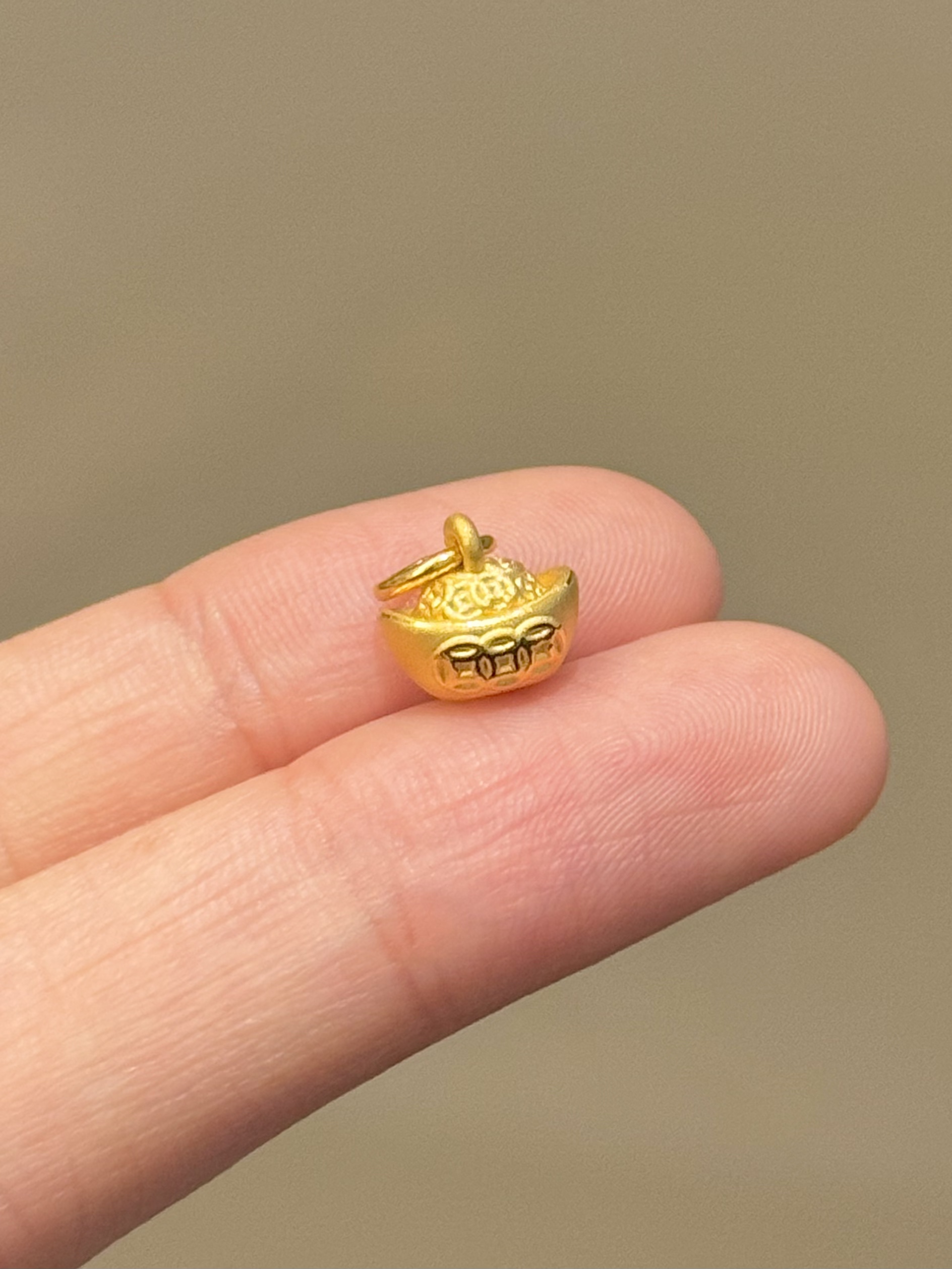 贝贝黄金 足金999 金币元宝提溜 素金 转运珠/吊坠 102