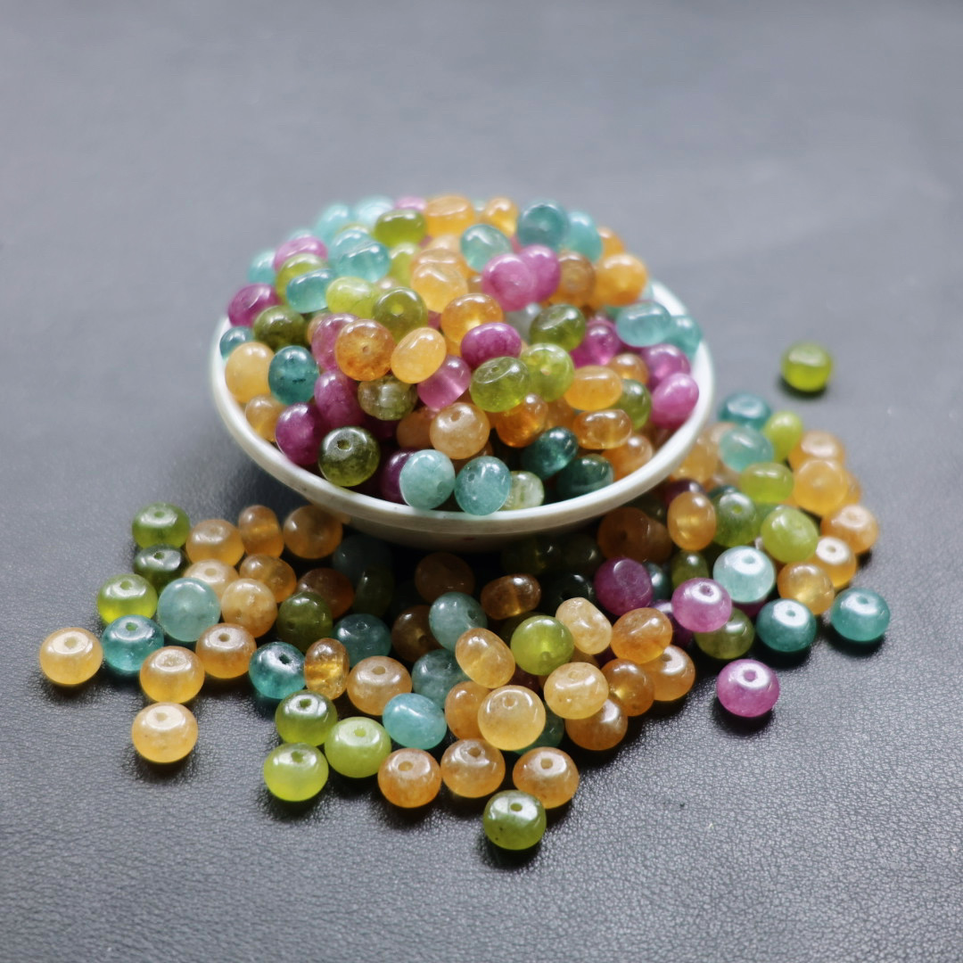 【散珠批发】w2894彩虹碧玺算盘8*4mm*30颗