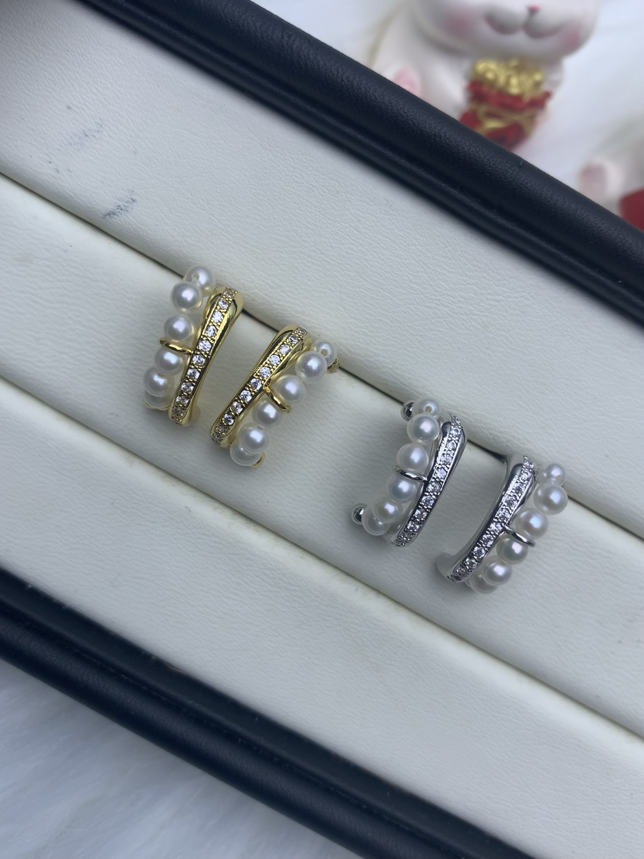 合金耳饰 新品上架多珠耳钉简单小巧