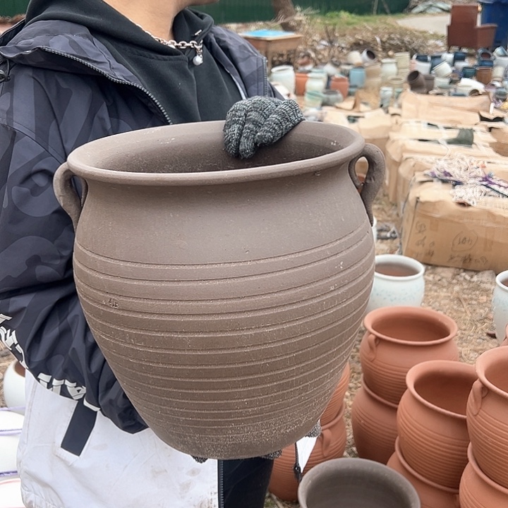 紫砂花盆高度30口30        