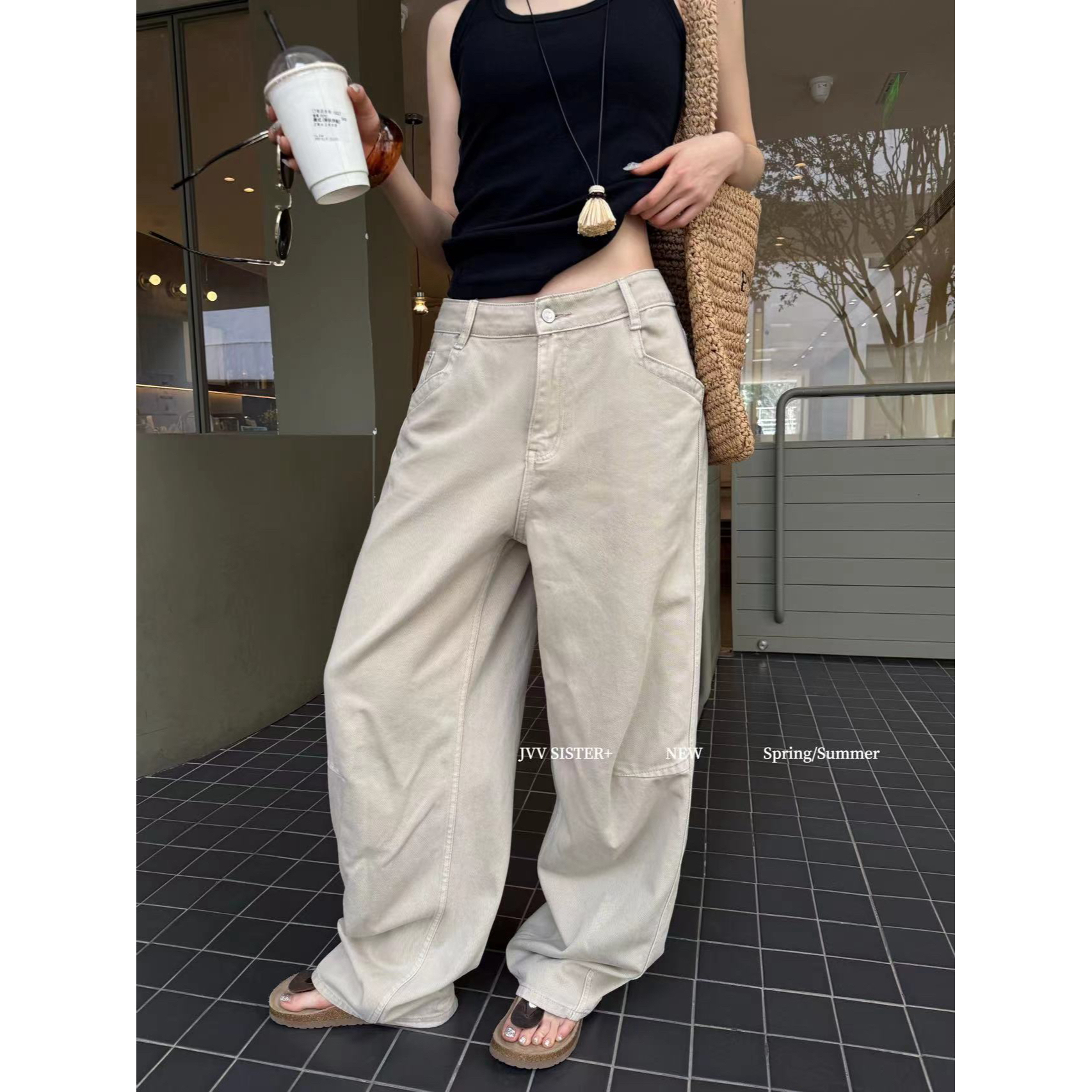 爱唯依（F）-松弛感！有质感休闲宽松牛仔裤（JD70927#）JVV