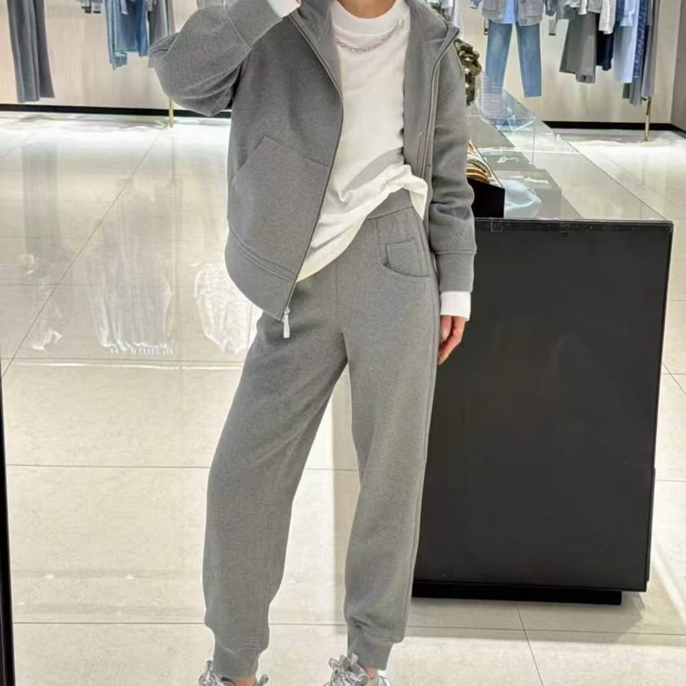 （不退换）5100526加绒灰色卫裤