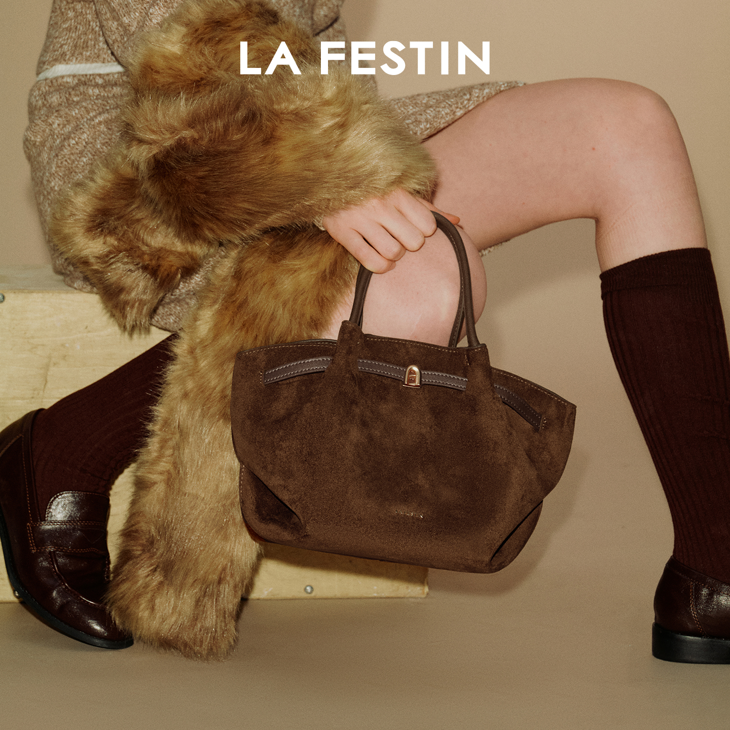 拉菲斯汀小懒包秋冬百搭牛皮女包单肩斜挎包通勤手提包