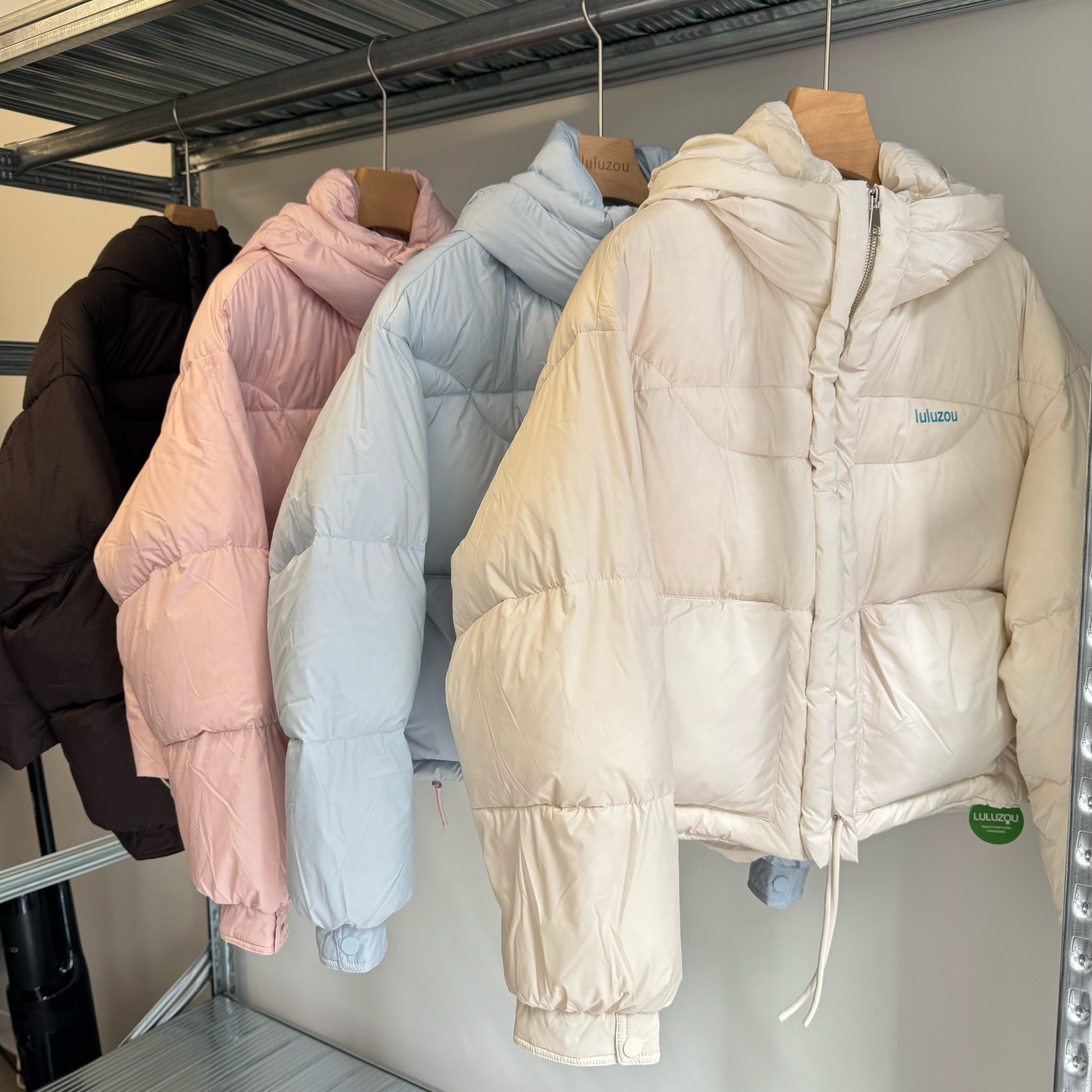 Luluzou泡芙连帽短款鹅绒服09074