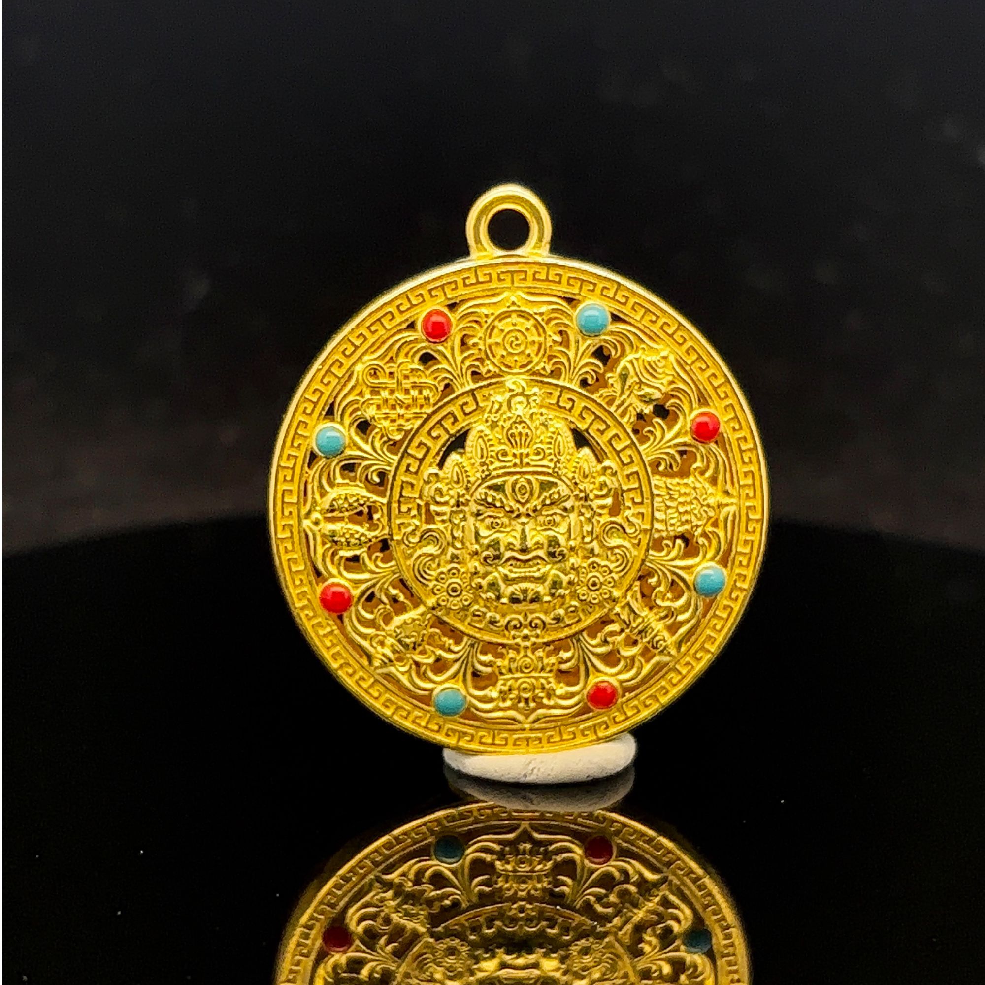 圆形黄财神八宝罗盘吊坠石膏模具 首饰模具 打金模具 黄金加工
