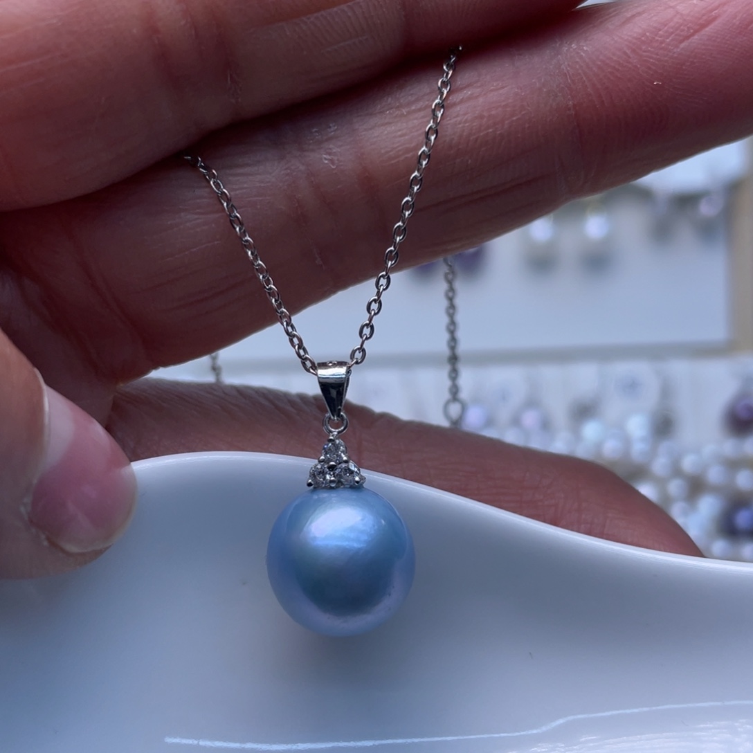 淡水珍珠银S925镶嵌颈饰