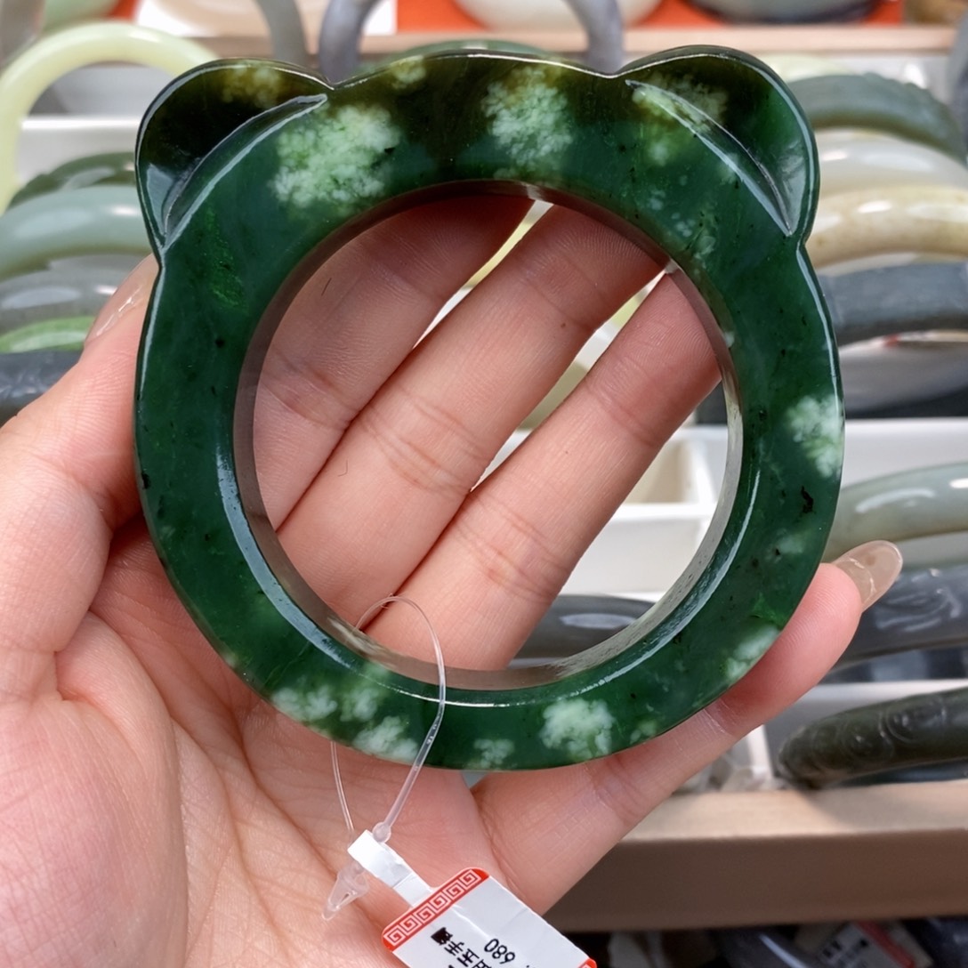 金***祥和田玉未镶嵌手镯新疆碧玉手镯57#