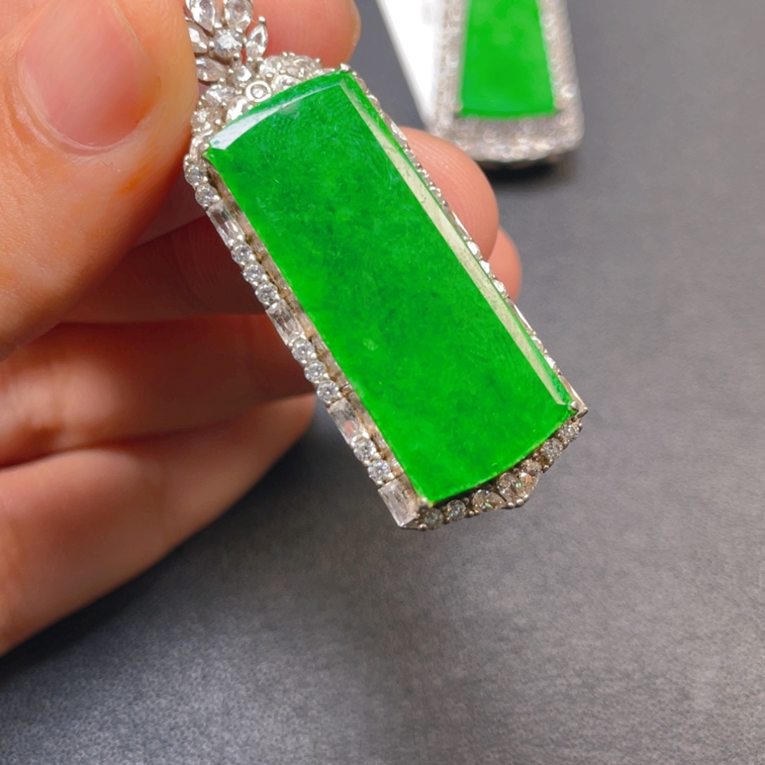 翡翠银S925镶嵌吊坠(不含链)