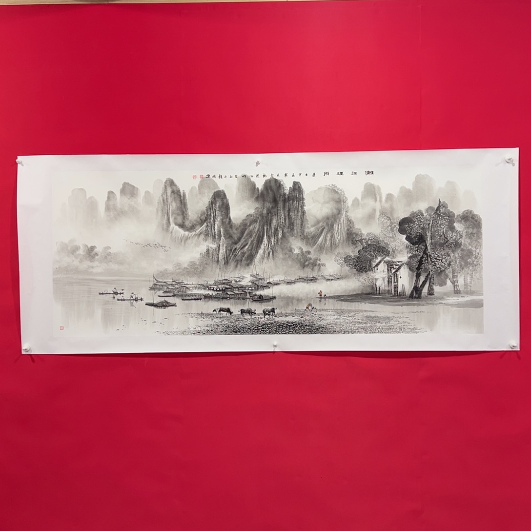 国画生莫桂明小六尺手绘