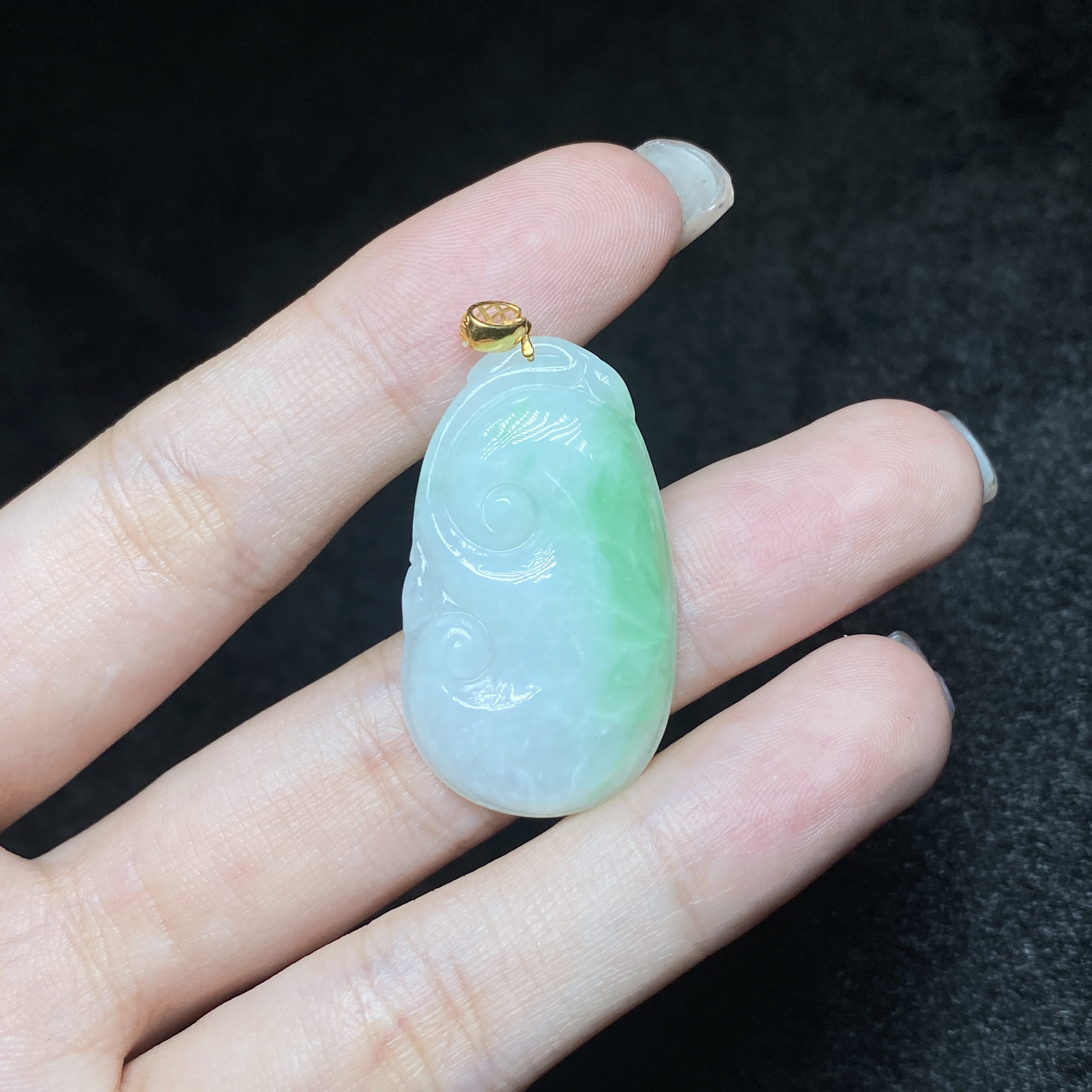 【小北好物】18K金翡翠吊坠约18*30mm【多样性发一件】QS15X17