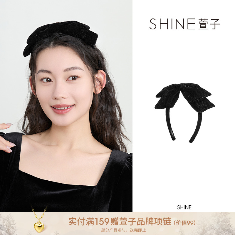 萱子SHINE休闲风女毛绒简约少女风甜美日韩发箍头箍原创设计