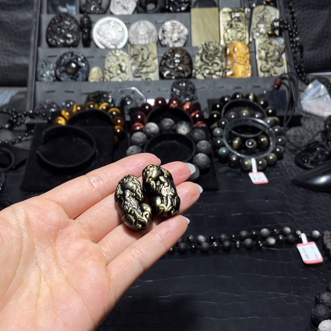 黑曜岩手链未镶嵌雾***意