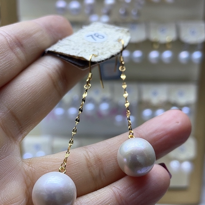 淡水珍珠耳饰银S925镶嵌