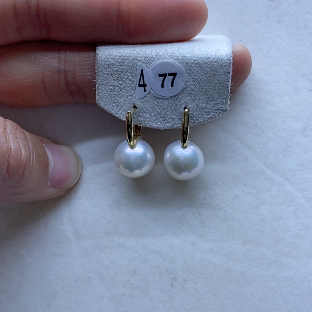 淡水珍珠耳饰18K金镶嵌477