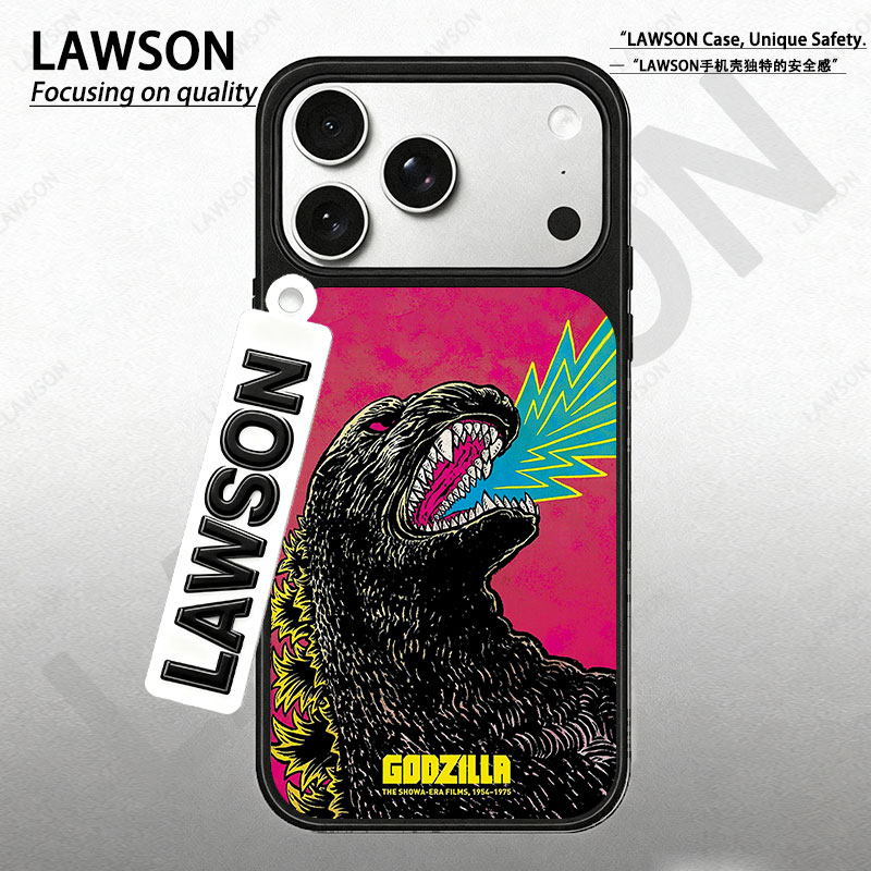 哥斯拉磨砂磁吸黑边苹果17promax/16/15华为小米防摔防汗手机壳