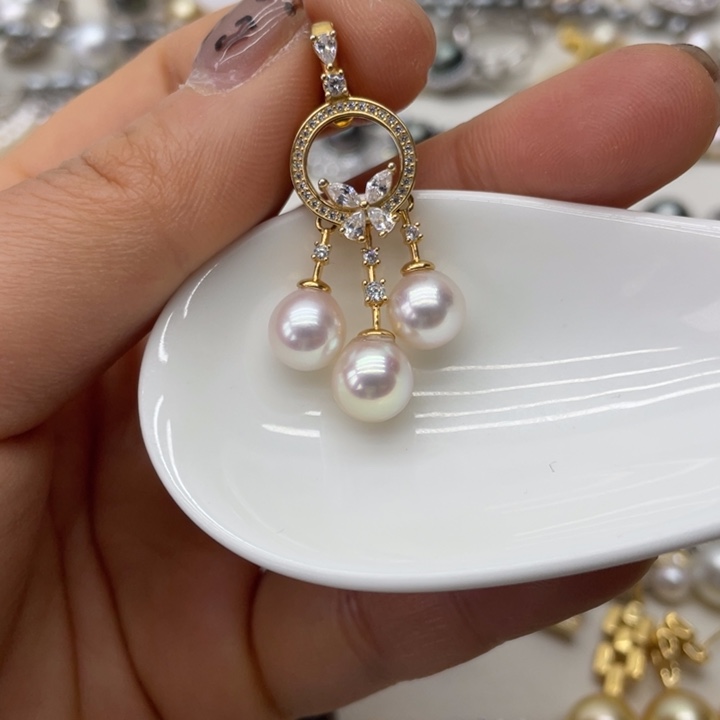 海水珍珠吊坠(不含链)银S925镶嵌