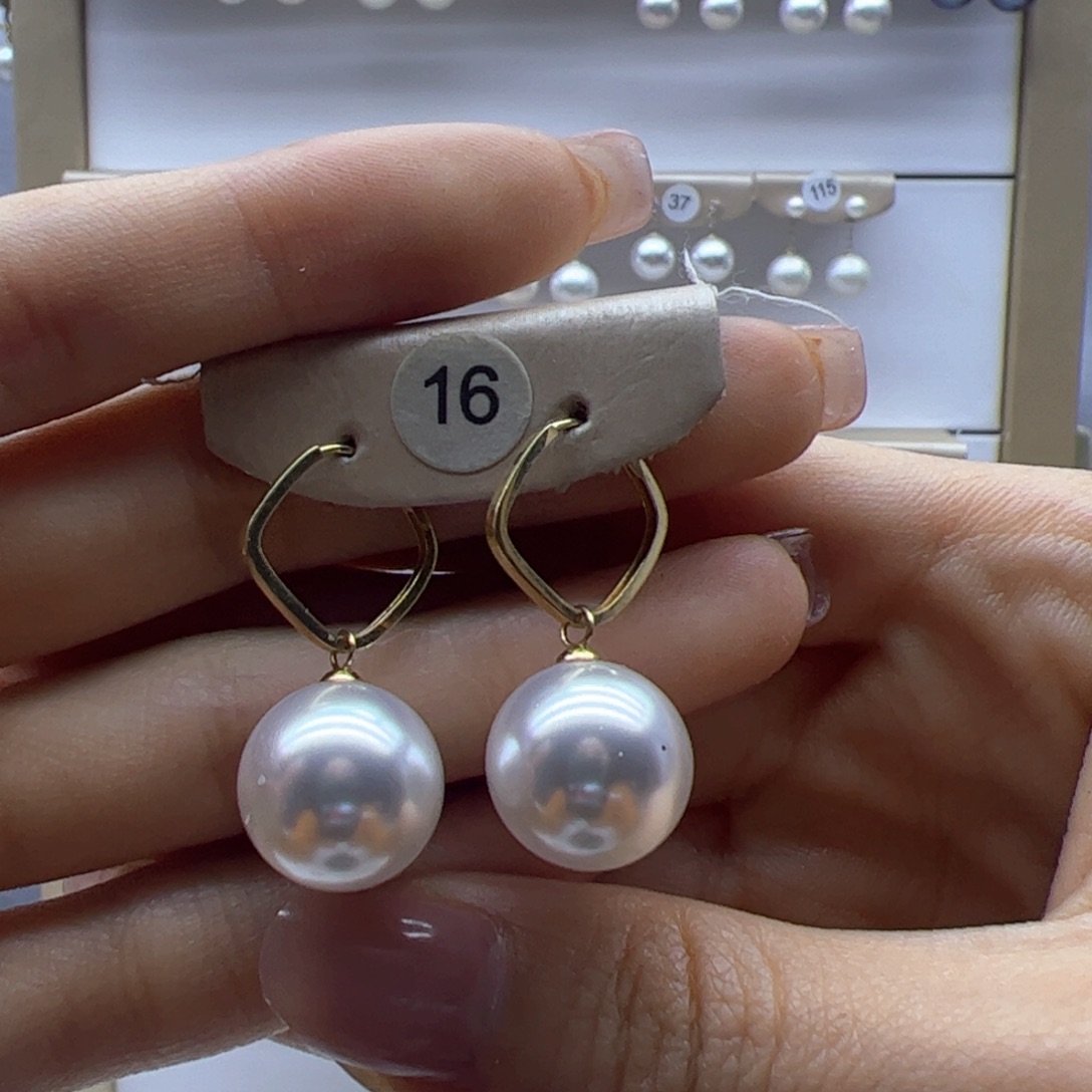淡水珍珠耳饰18K金镶嵌