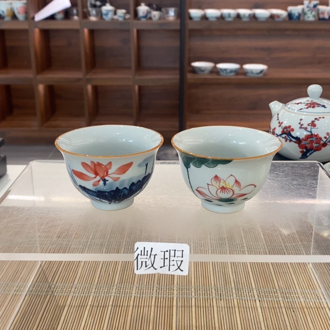 釉下彩老陶泥手工绘制