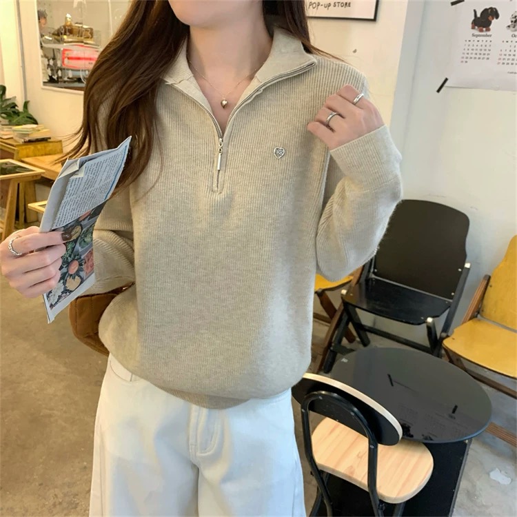 【超越穿搭】秋冬时尚百搭新款打底针织衫半高领加厚套头上衣女