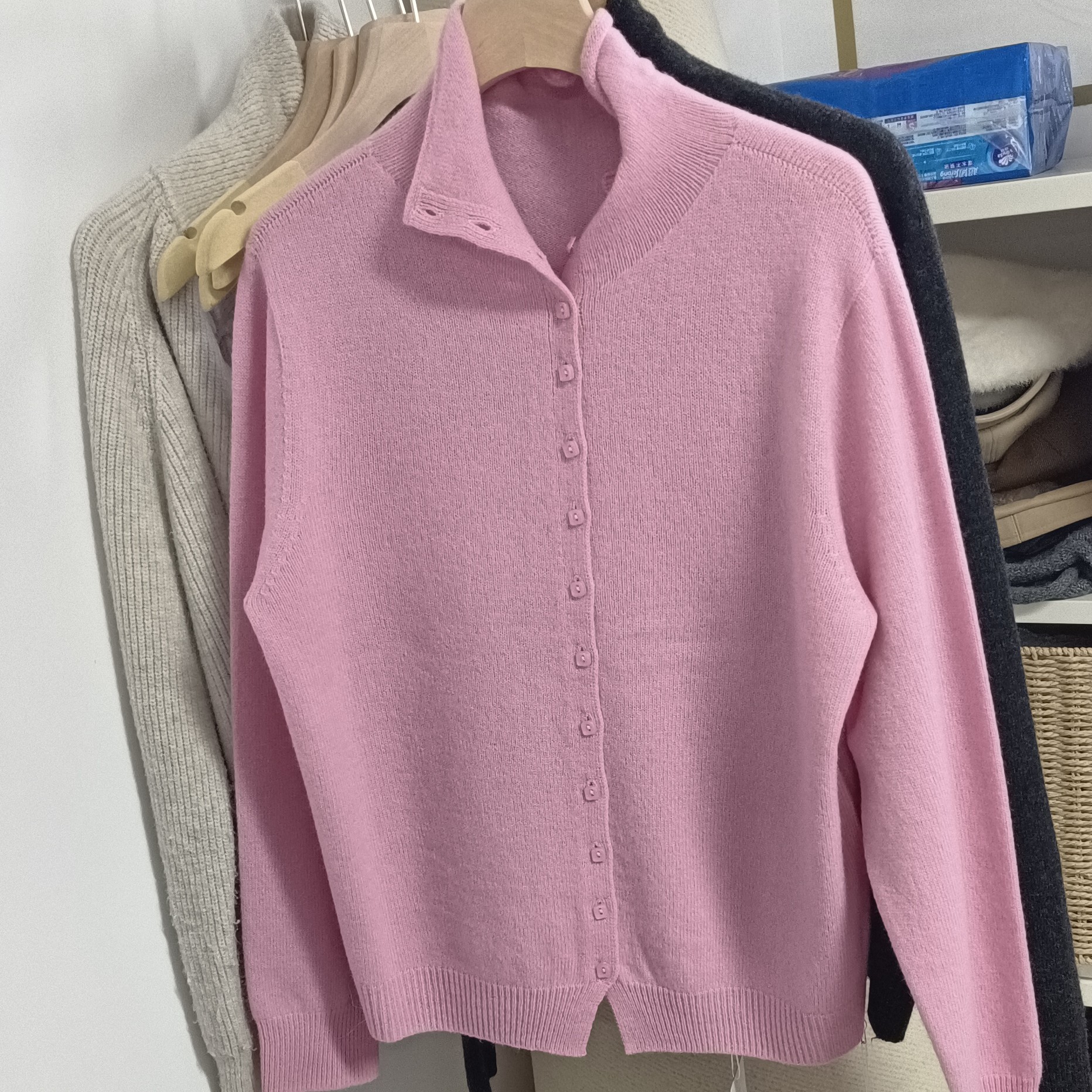 NO退NO换，J精纺羊毛文艺知性软糯叠穿圆领基础开衫针织衫女