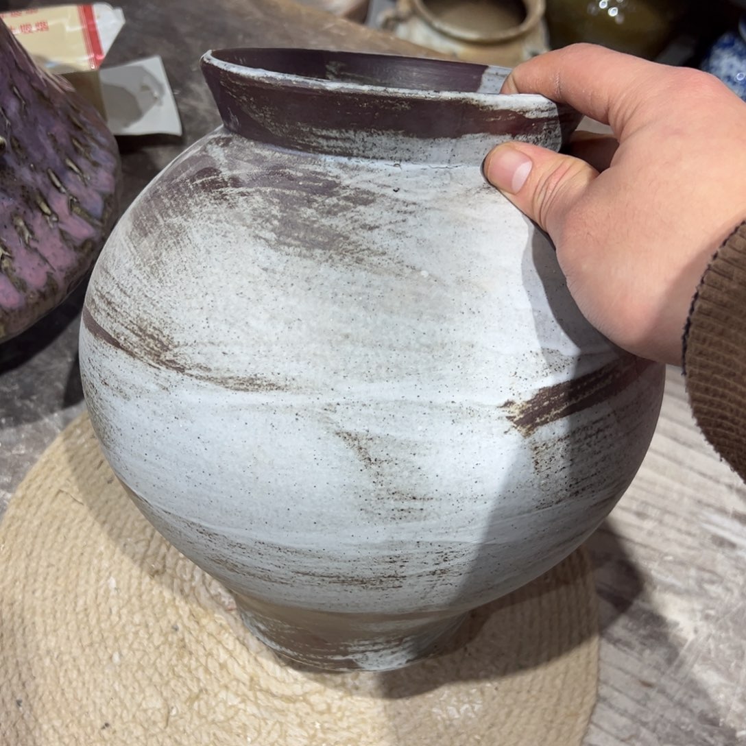 摆件陶瓷花瓶高25口12