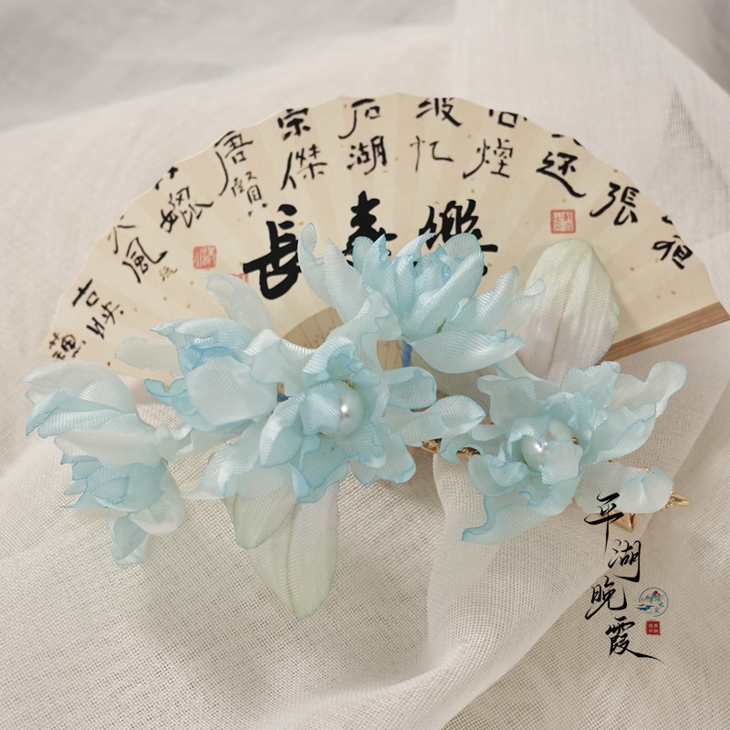 平湖晚霞烫花小店 【达人专属】真丝烫花 清影发夹