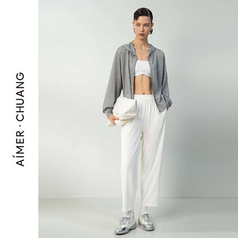 AIMER CHUANG岛屿6双面布窄口长裤CA471702