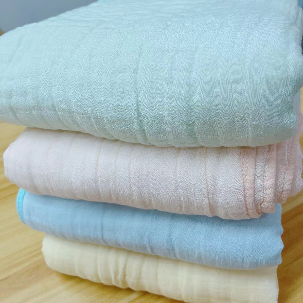 八层110*110马卡龙色竹棉超柔婴儿浴巾