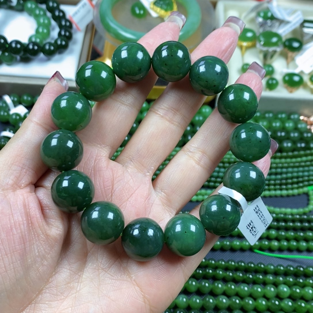 和田玉（碧玉）手链未镶嵌16