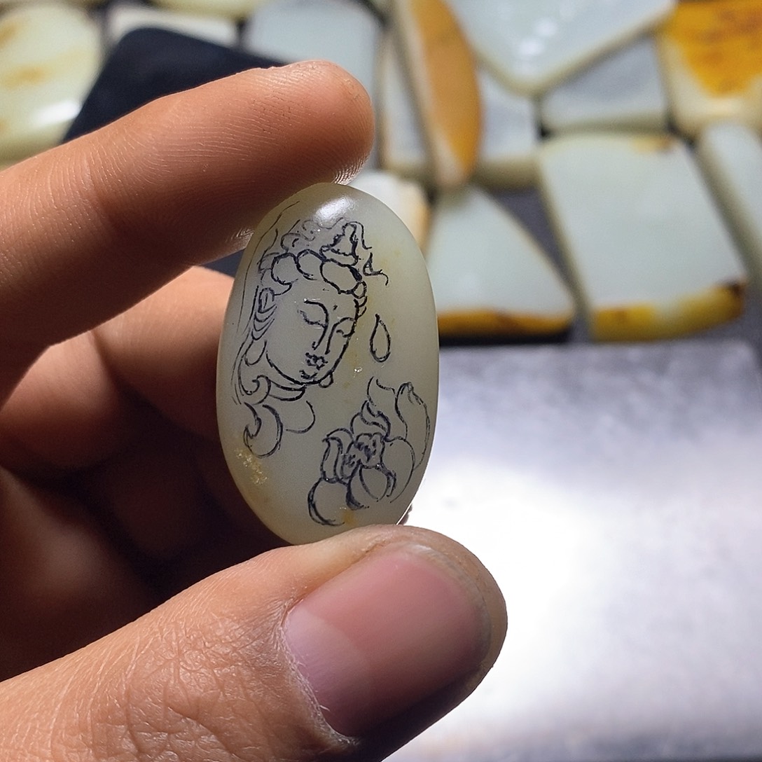 定制和田玉挂件未镶嵌莫*闲