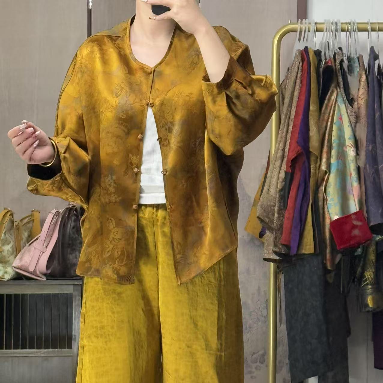 100桑蚕丝！60姆米重缎香云纱