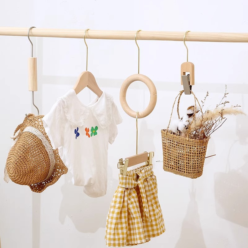 服装店挂钩s钩衣架挂衣钩陈列实木挂服装女装店墙上裤子衣服挂钩