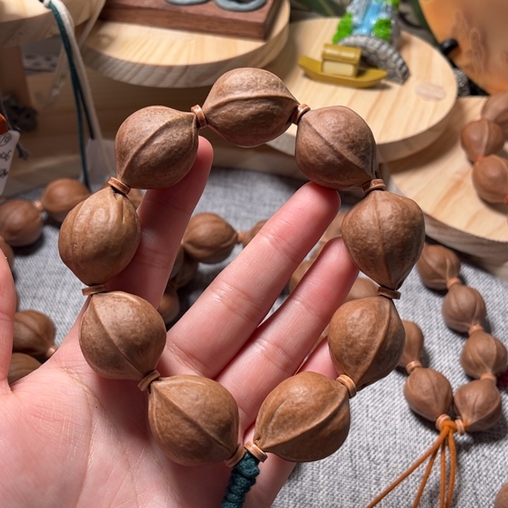 有***逗橄榄核手串/手链2126梅林铁三花橄榄核