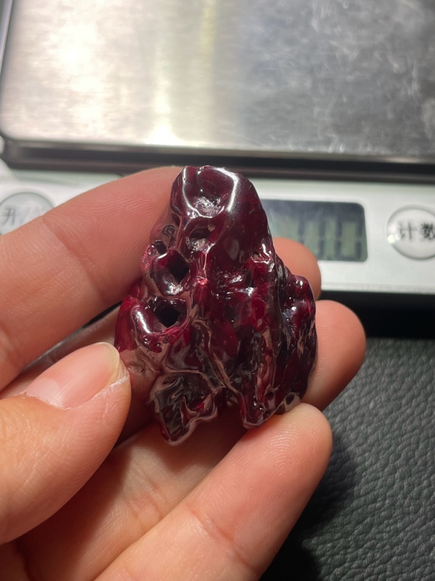 天然辰砂朱砂无根砂吊坠男女