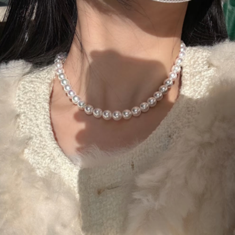 【天花板】8mm淡水无核极强镜面光珍珠项链