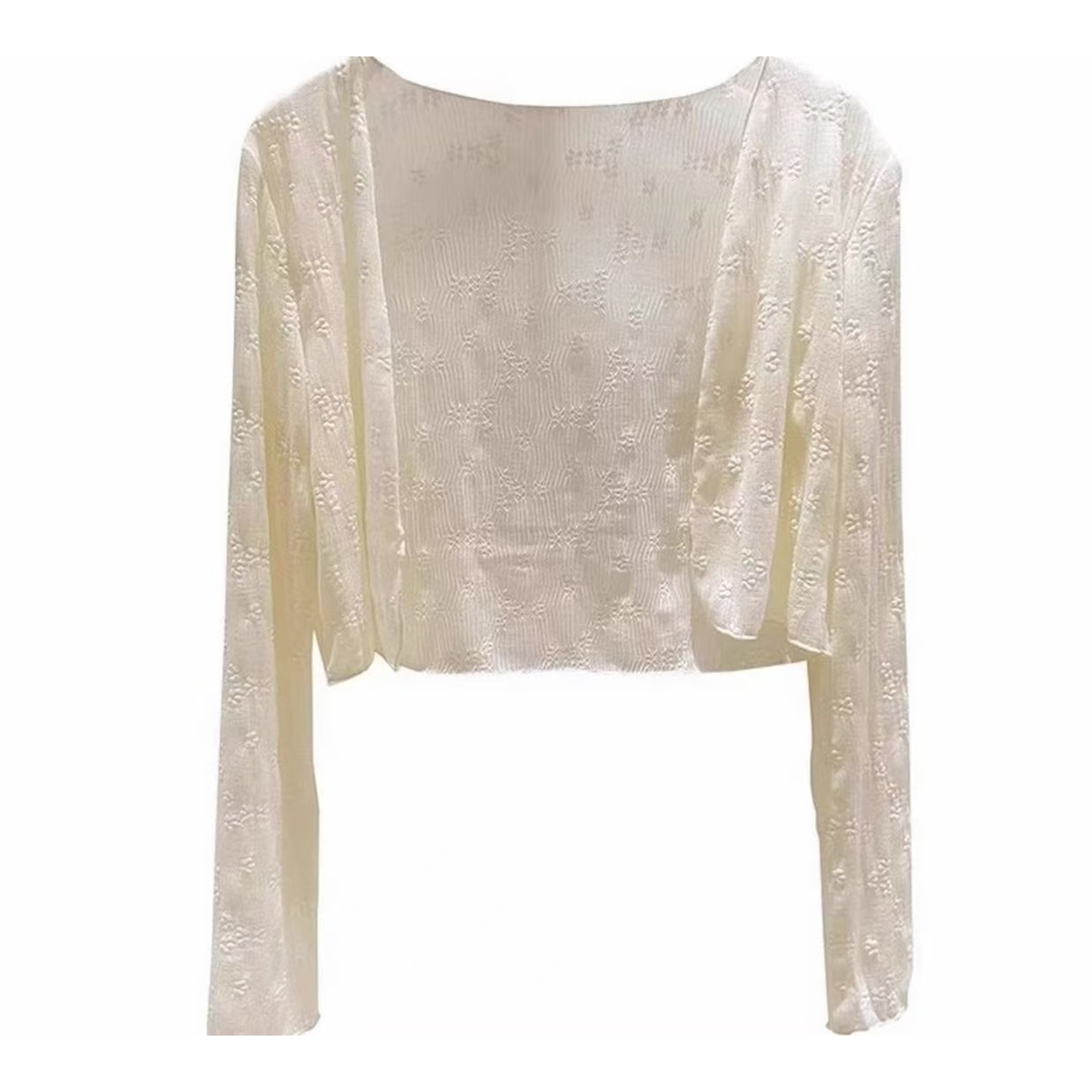 （吃饱饱）蕾丝防晒开衫上衣女夏季薄款外搭披肩2873