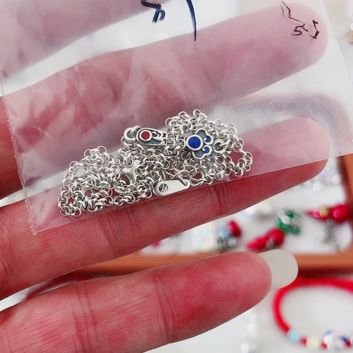 珐琅链子925银如意链