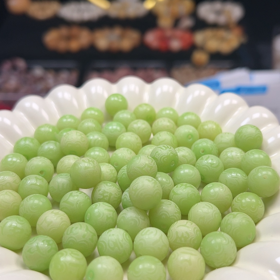 菩提根/象牙果手串卡12青提六字真言110颗