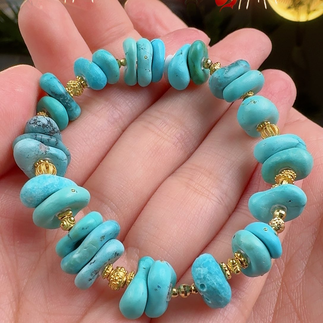 绿松石珠宝奇石18K金镶嵌