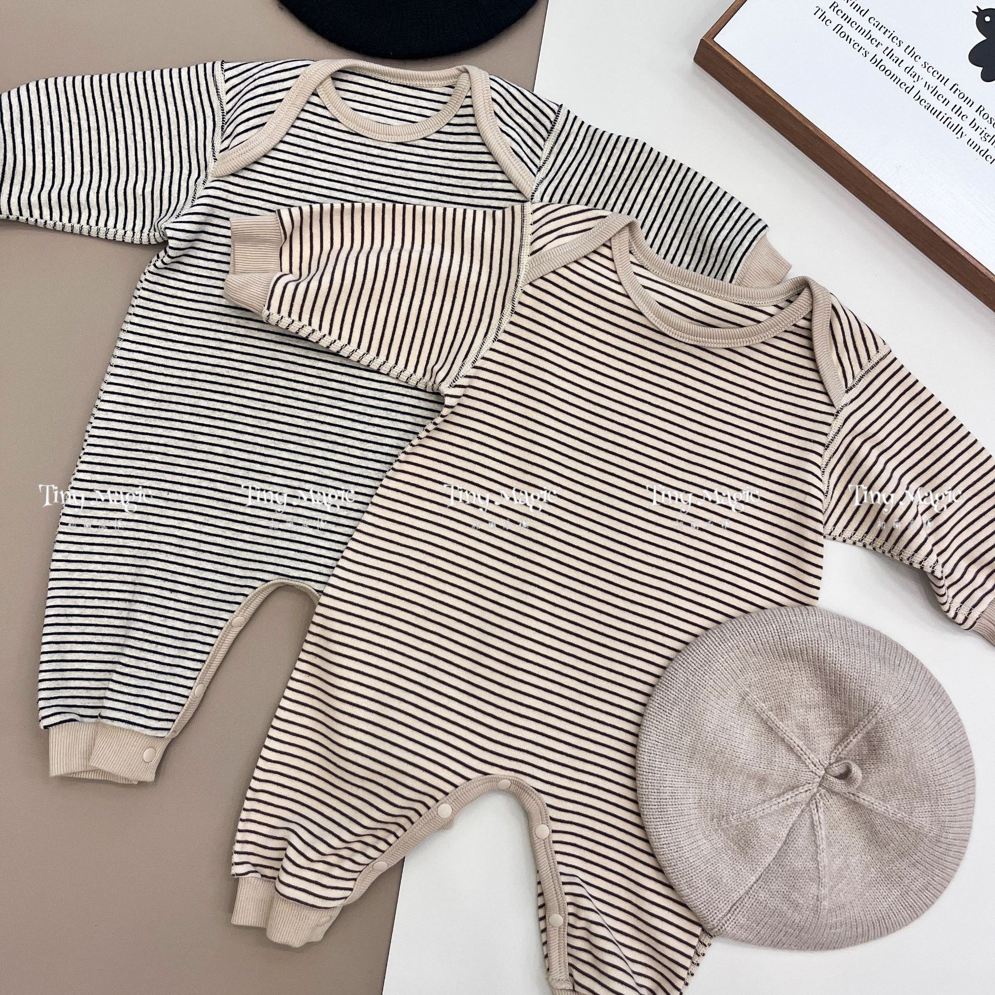 【春秋】韩系条纹丨条纹无骨婴儿连体衣新生儿衣服宝宝居家服睡衣