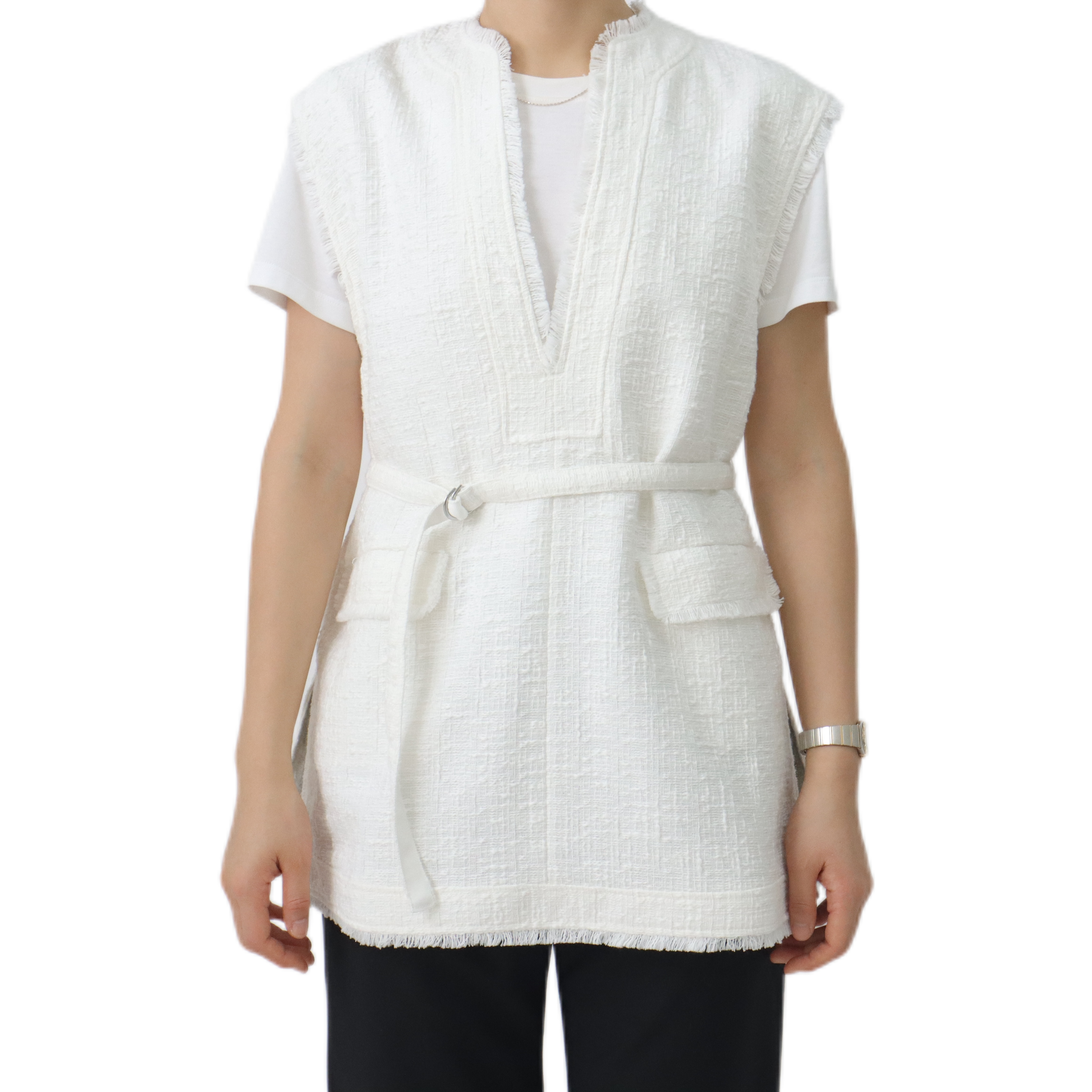 新款时尚v领显瘦无袖小香风秋冬马甲纯色女士简约马夹0666外套