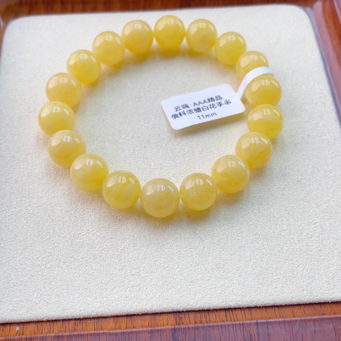 蜜蜡未镶嵌手链蜜蜡手串14.25克