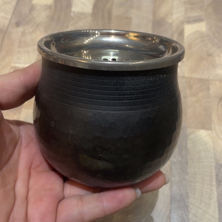 铜熏银建水茶道具摆件