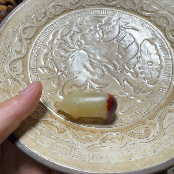 五***叔瓷片双鱼青瓷开片大碗