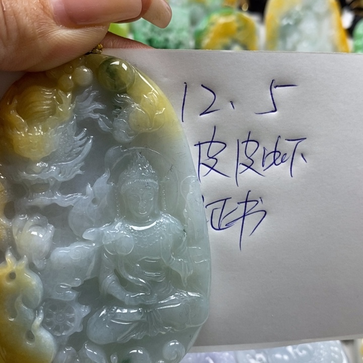 驼***鸟翡翠未镶嵌颈饰天然a货翡翠