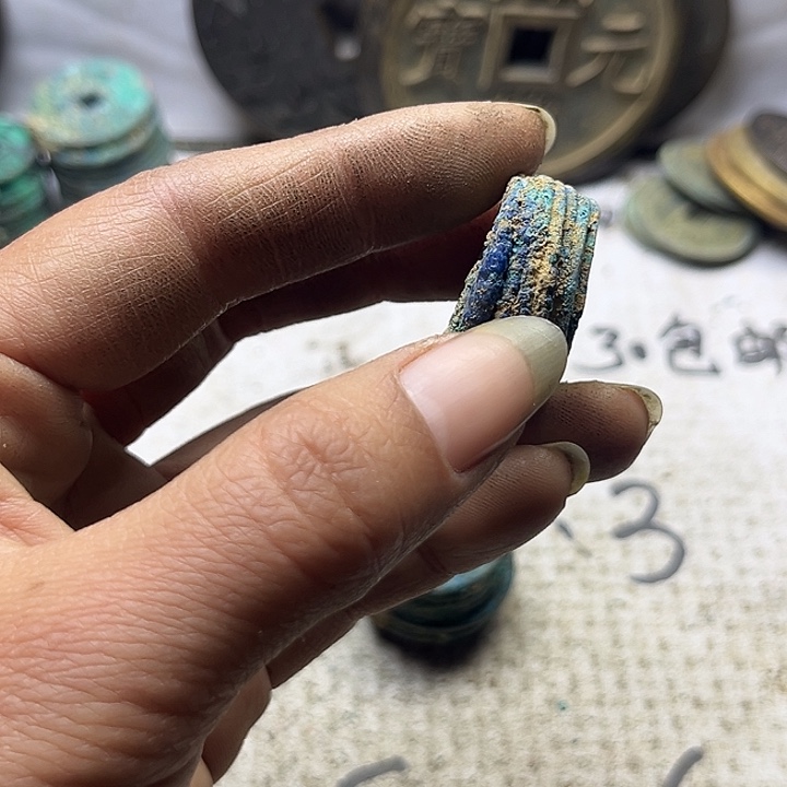 阿***)锌合金文创工艺品复古铜摆件筒子