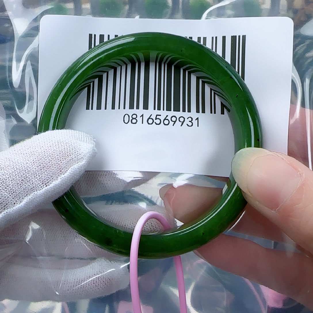 和田玉（碧玉）手镯未镶嵌5253微瑕