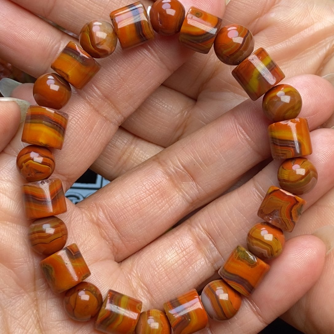 玛瑙/玉髓手链未镶嵌战国红