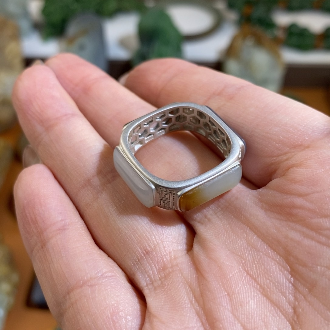 和田玉颈饰银S925镶嵌仁*